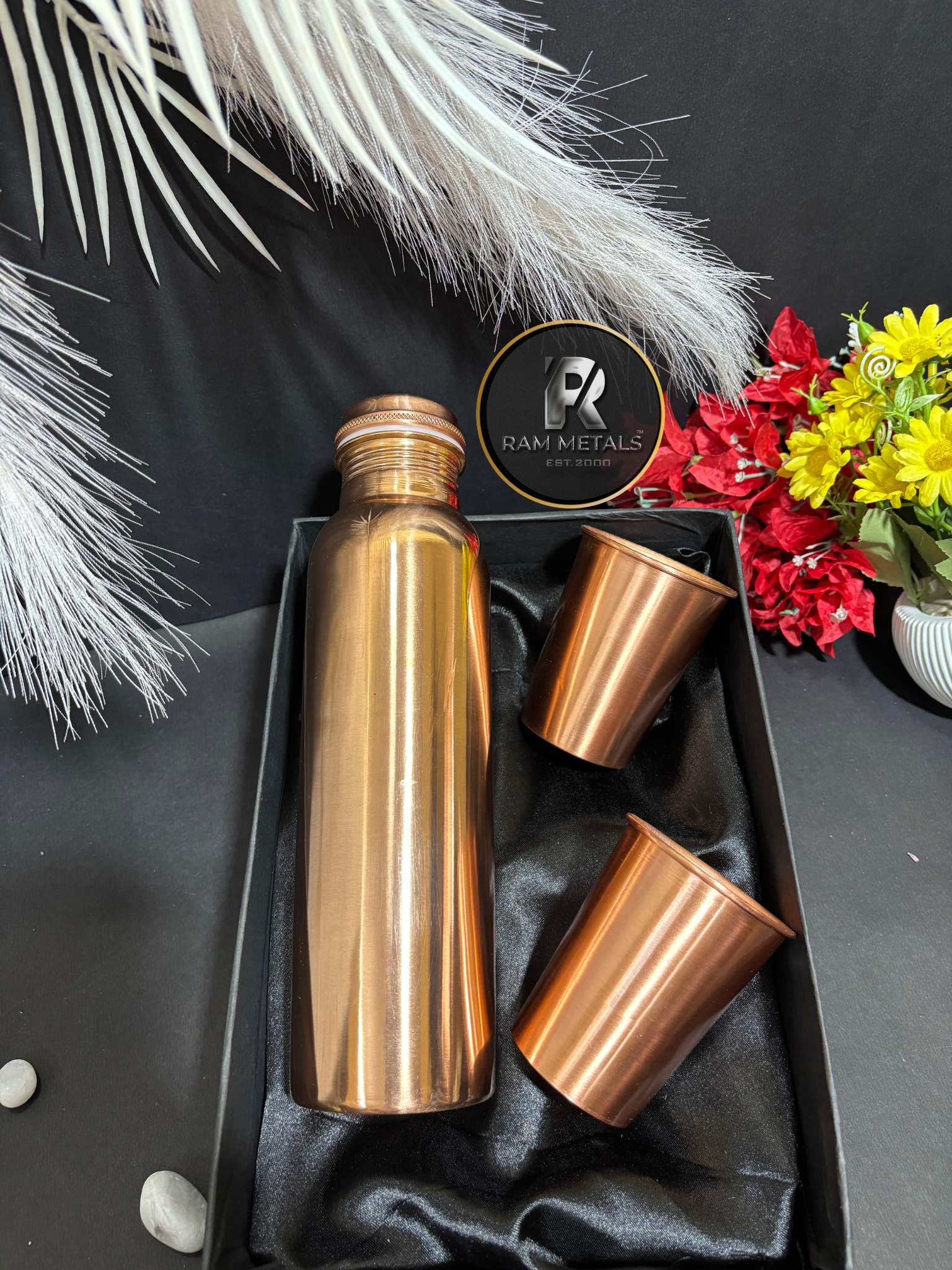 Peacock Copper Bottle Gift Set Manufacturer Supplier Wholesaler Exporter India